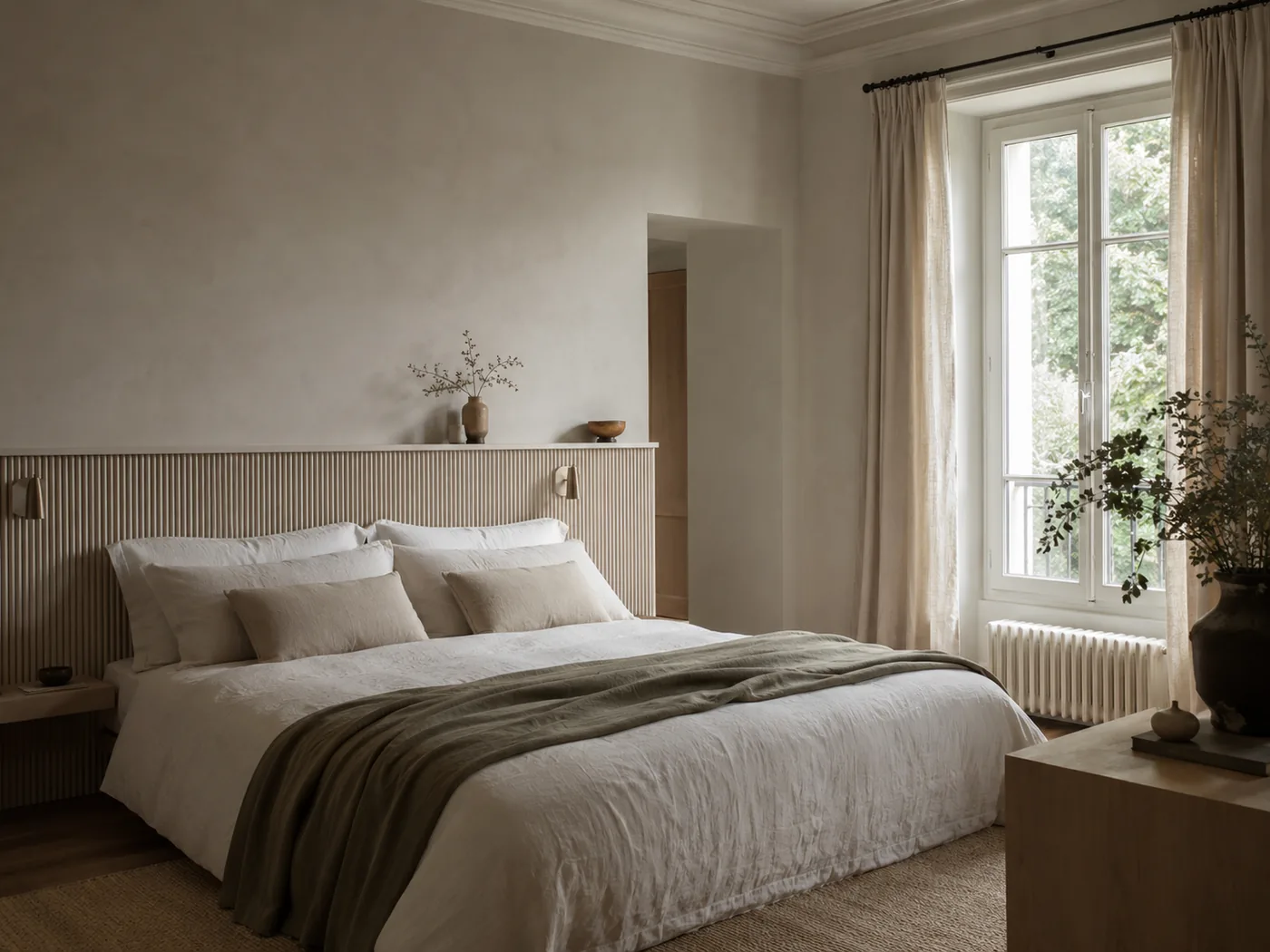 Chambre apaisante aux lignes sobres